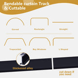 Bendable Ceiling Curtain Track Ceilings Mount or Wall Mounted Heavy-Duty Room Divider Curtains Rails V1258-DP02-C-2730
