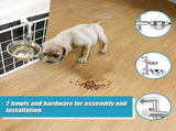 Wall Mounted Dog Bowl Adjustable Height Pet Feeder For Easy Feeding V63-842371
