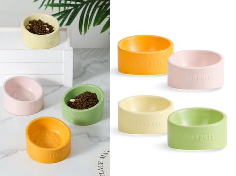 bulk 16 Elevated Ceramic Pet Bowl 4 Assort 13x11cm V637-PET37123