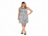 Charleston Sequin Flapper Fringe Costume Tassel Party Fancy Dress 20s 30s - Silver V563-12095-SILVER