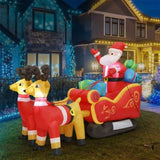 Santaco LED Inflatable Santa Sleigh Reindeer 2.2M INFL1051
