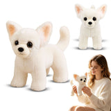 Realistic Chihuahua Plush Stuffed Animal, 9.05 Inch Lifelike Puppy Plush Toy, Soft PPCotton Filled V1366-AZ2-W-24755