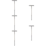 5-Pack Retractable Stainless Steel Handheld Sign Holders with Poles for Warning and Safety Signs V1366-AZ2-W-13137