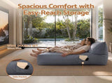 Artiss Outdoor Bean Bag Chair Cover 2 Seater Beanbag Lounge Sofacover Adults BD-COVER-LOUNGE-D-GR