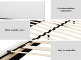 Artiss BedStory Queen Bed Frame Set with Hybrid Mattress and Leather Frame Medium White BFRAME-SET-NEO-XF-34-Q