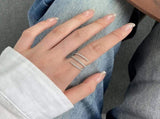 Sterling Silver Wrap Ring For Women Hug Ring Twist Ring 925 CZs Entwined Line Thumb Ring Dainty V1188-CYX-J02-2005