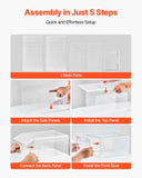 VEVOR Shoe Storage Boxes 9PCS Stackable Shoe Boxes US Size 13 Transparent White V952-KDDQTMCXXHQK2TQOP001V0