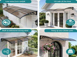 Instahut Window Door Awning 0.8mx3m Brown AWN-08X3-BR