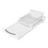 Expandable Dish Rack Stainless Steel Drying Drainer with Drainboard Removable Cutlery Holder for V1294-YM0901-3118250075112
