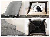 Artiss Dining Chairs Set of 6 Linen Fabric Grey BA-TW-V17-DIN5901-GYX6
