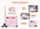 Foldable Utility Cart, 65L Collapsible Portable Crate Rolling Cart with Stair Climbing Wheels & 360&deg V952-BXSPLCFS176L2ECQCV0