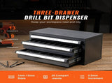 Drill Bit Cabinet, Three-Drawer Drill Bit Organizer Cabinet for 1mm to 13mm, Steel Drill V952-ZTFPGJX1MMD1B8D3JV0
