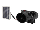10W 12V Solar Powered Exhaust Fan for Round Pipe ABS Solar Panel Ventilation Fan Kit for Pet House V1294-YM0710-3111230296911