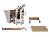 4PCS/Set Beehive Smoker Set Frame Clip Scraper Moxa Cone Stainless Steel Smoker Beekeeper Starter V1294-YM0523-3111210387311