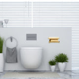 Plated Gold Toilet Paper Holder with Storage Shelf Wall Mounted Durable Roll Paper Rack for Bathroom V1366-AZ2-W-19398