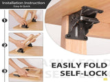 4 Pack Foldings, Self-Lock Hinge with Screws for Folding Table Legs, Lock Extension Support V1259-DP01-A-3566