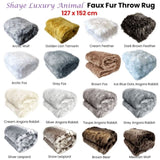 Shaye Luxury Range Faux Fur Throw Rug 127 x 152 cm Mexican Wolf V442-ATX-THROW-23SHAYEMEXWOLF-BROWN-RE