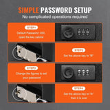 VEVOR 48-Key Cabinet, Key Safe with Combination & Key Lock, Digital Security Storage Box Steel Key V952-YCAQJHS48PCSWJCW9V0