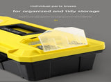 17-inch Yellow and Black Heavy Duty Plastic Toolbox - PP Material with ABS Latches - Lockable, Large V888-ELOSUNG50970