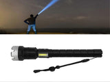 Super Bright Zoomable Flashlight USB Rechargeable Waterproof Aluminum Outdoor Torch V1263-JX-4286