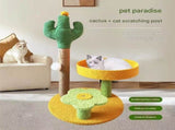 Yellow Cactus Pineapple Cat Tree with Scratching Post & Cozy Perch - Multi-Level Cat Tower with V888-ELOSUNG48748