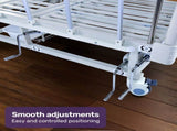 EQUIPMED 7 Function Medical Bed, w/ Mattress & Over Bed Table, Adjustable Back and Leg Lifting, V219-BNSADBEQM06A