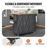 VEVOR Kitchen Island Cart Rolling Storage Cabinet on Wheel with Drawer & Shelves V952-QFBYDKCFD3XJC3ZMWV0
