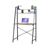 CARLA HOME Ladder Desk with Shelves - Steel Frame - Oak - 84cm - Brown - Study Desk V178-36434
