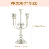 Plated Multi-Branch Iron Candlestick Holder, European Styleative Candle Stand for Tabletop V1366-AZ2-W-20430