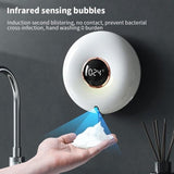 280ml Wall Mounted Foam Soap Dispenser Induction Charging Adjustable Foam Output White V1263-JX-7700