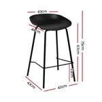 Artiss 2x Bar Stools Kitchen Counter Stools Metal BA-BB-BAR-8319-BKX2