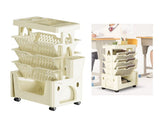 Rolling Mobile Bookshelf with Wheels 5 Tiers Large Capacity Strong Load Bearing Capacity Utility V1294-YM0710-3117230263113