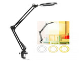LED 5X Magnifying Lamp with Clamp USB Dimmable Desk Magnifier Light for Reading Embroidery V1294-YM0901-3119200149311