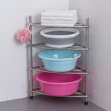 Stainless Steel Bathroom Storage Shelf,Four-Layer Storage Rack, Bathroom Triangular Rack, Washbasin V1161-107889
