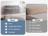 Giselle Wedge Pillow Headboard, Easy Wash Zipper Cover & Anti-Flat Foam, Couch Lumbar Support for HBP-VRNECK-COR-GY-KS