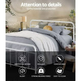 Artiss Bed Frame Metal Bed Frame LEO - Queen MBED-C-LEO-Q-WH