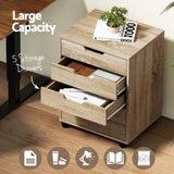 Artiss 5-Drawer Filing Cabinet Mobile Rolling Storage Cabinet Chest of Drawers Stand Scratch Beige FURNI-B-CAB-5T-WD