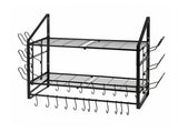 Toque Pot Rack Wall Mounted 2 Tier Hanging Cookware Organizer 20 Hooks Pan Rack KT1063-BK-2-AU