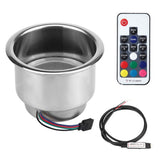 Stainless Steel LED Light Drink Cup Holders with Remote Control Marine Boats Car Truck Cup Holders V1369-AZ3-W-13939
