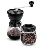 Manual Coffee Grinder - Glass Storage Jar Hand Mill Kitchen Coffee Gadgets V1263-JX-4436