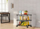 3 Small Shelves Storage Shelf, Adjustable Organizers Storage Shelving With Wheels For Bathroom V1366-AZ2-W-12654