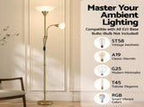 Artiss Gold Floor Lamp with Reading Light Mother and Child Standing Lamp with 360 Flexible LAMP-FLOOR-SF-1171-GD