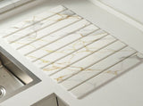 30x40cm Foldable Marble Pattern Kitchen Dish Drainer - Ultra-Absorbent Natural Stone Mat, V888-ELOSUNG42996