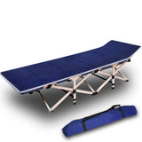 Camping Portable Stretcher Single Foldable Folding Bed Mattress Recliner Mat - navy V610-LUXBED-SQ-NAV-MAT