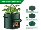 10 Gallon 8-Pack Grow Bags, Durable PE Fabric Pots with Flap and Handles, Green Planter Bags for V1107-CS-OLGPFGG26