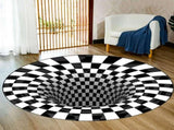 3D Round Carpet Rug Living Room Doormat Coffee Table Blanket 3D Optical Decorative Carpet for V1294-YM0717-10104687