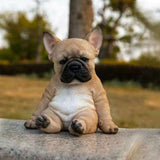 Dog Statue, French Bulldog Statue Garden Animal Sculpture for Garden Decoration Outdoor Lawn Gnome V1192-AZ-W-9971