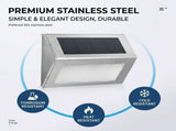 Solar Powered Step Lights for Outdoor Stairs, Stainless Steel & ABS Waterproof LED Step Light with V1341-ZY-USYHVNNJ-6PCS-3000KWARMWHITE