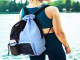Mesh Drawstring Swimming Backpack Nylon Large Capacity for Women Adults Separated Compartments Wear V1192-AZ-W-21539