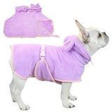 Pet Bathrobe Hooded Quick Dry Blue - L V1263-JX-7983-4